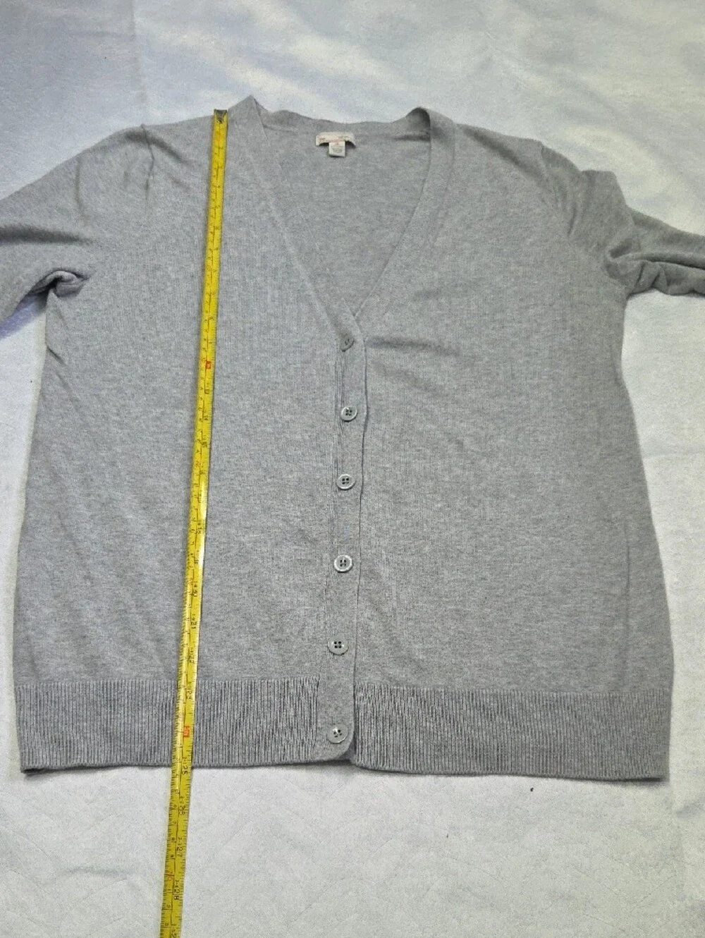 GAP Light Grey V-Neck Button-Front Cardigan